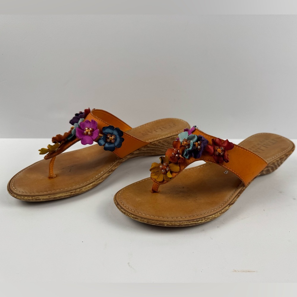 Italian Shoemakers Orange Floral Sandals